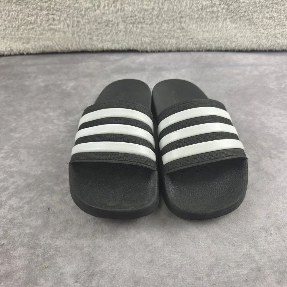 Adidas Adilette Shower Slides Black White Stripes Sandals G27625 Kids Size 1 US